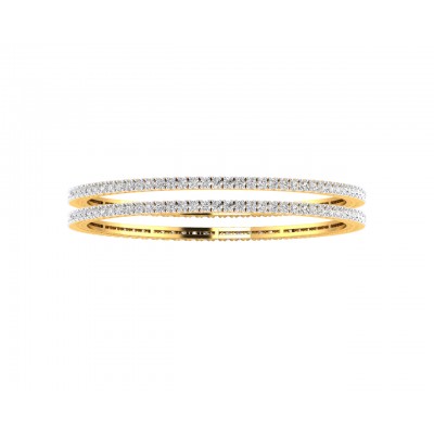 Kaira Pair of  Ladies Diamond Bangle in Gold
