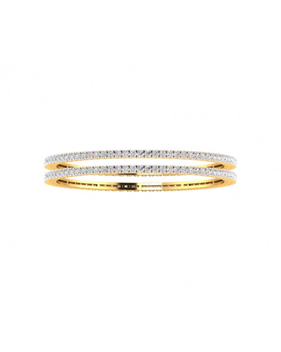 Kaira Pair of  Ladies Diamond Bangle in Gold