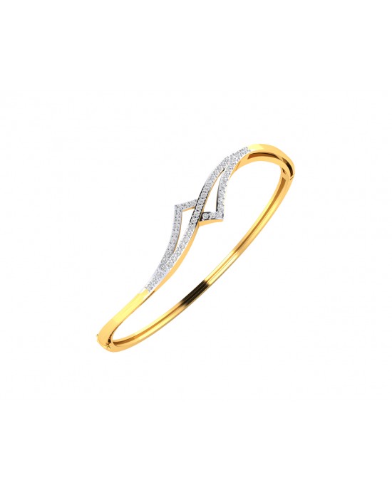 Perla Diamond Half Bangle in gold