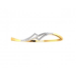 Perla Diamond Half Bangle in gold