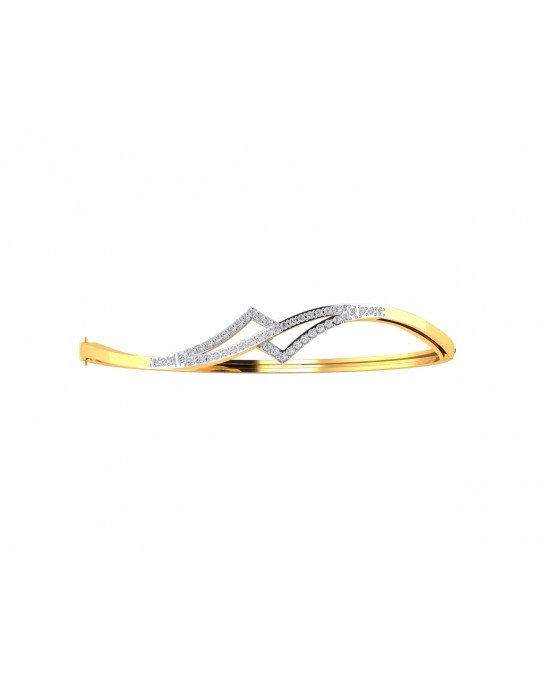 Perla Diamond Half Bangle in gold