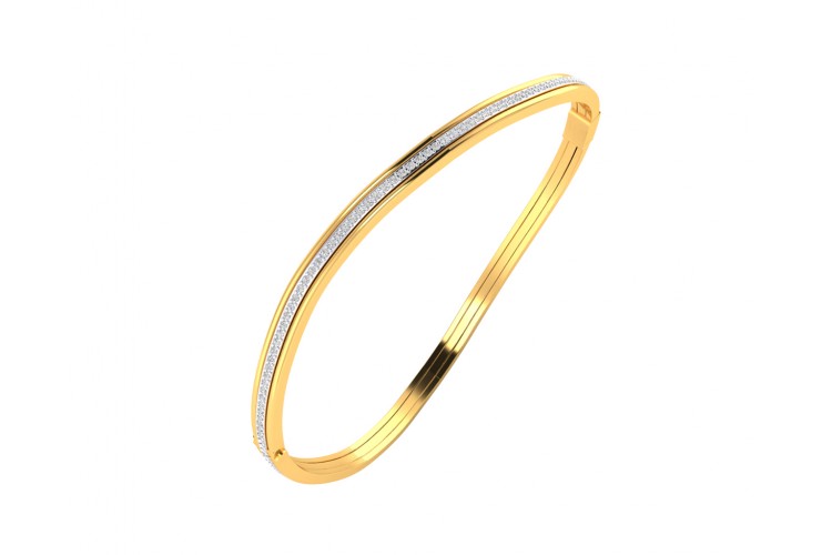 Werca Single row diamond bangle in 14k gold