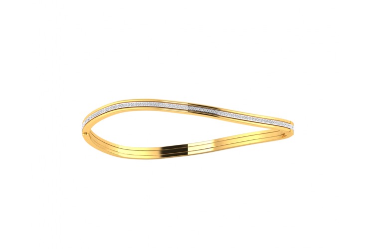 Werca Single row diamond bangle in 14k gold
