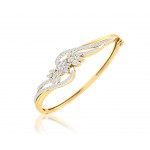 Amya Diamond Half Bangle In Gold 