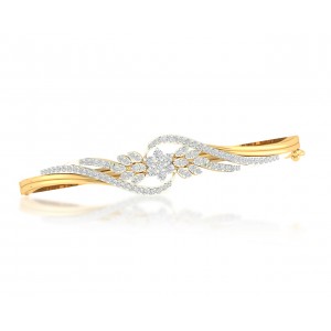 Amya Diamond Half Bangle In Gold 