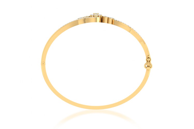 Amya Diamond Half Bangle In Gold 