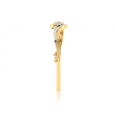 Amya Diamond Half Bangle In Gold 