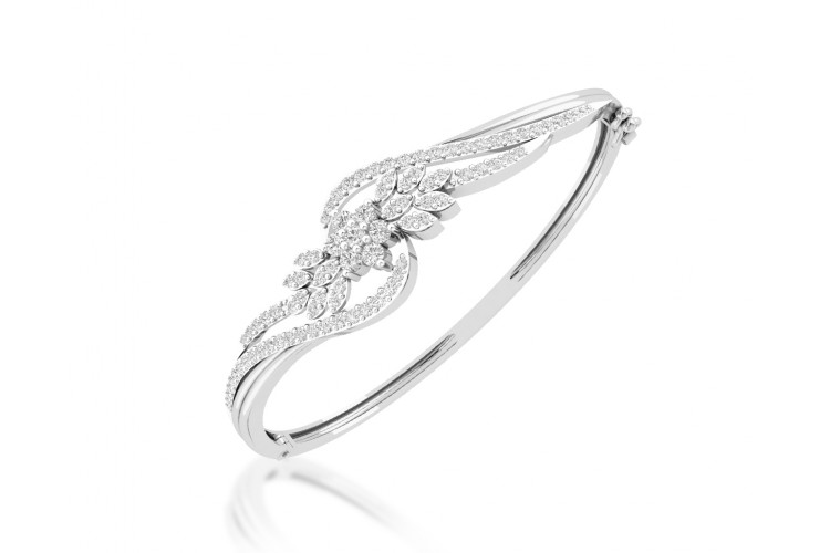 Amya Diamond Half Bangle In Gold 