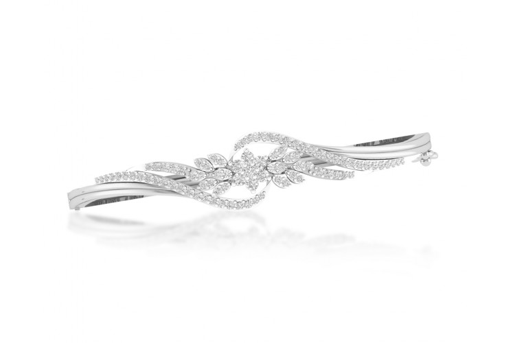Amya Diamond Half Bangle In Gold 