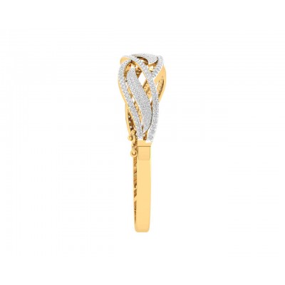 Peri Diamond half Bangle in Gold with grain set natural diamonds 