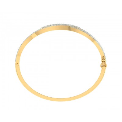 Peri Diamond half Bangle in Gold with grain set natural diamonds 