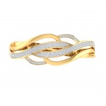 Riwa Designer Diamond Half Bangle in 14k gold