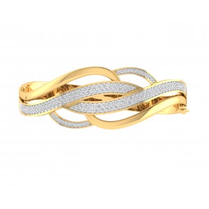 Riwa Designer Diamond Half Bangle in 14k gold