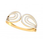 Wanda Designer Diamond half bangle in Gold 