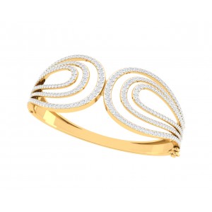 Wanda Designer Diamond half bangle in Gold 