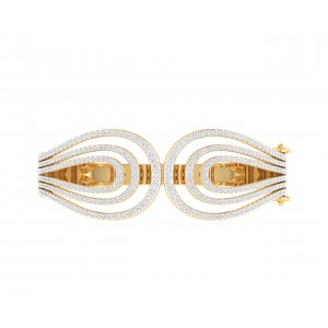 Wanda Designer Diamond half bangle in Gold 