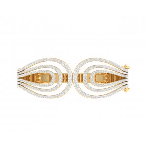 Wanda Designer Diamond half bangle in Gold 