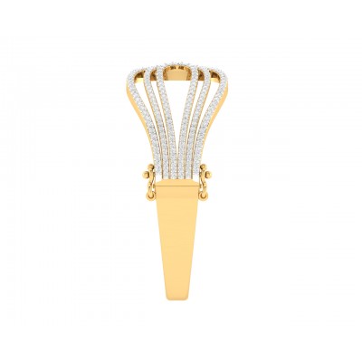 Wanda Designer Diamond half bangle in Gold 
