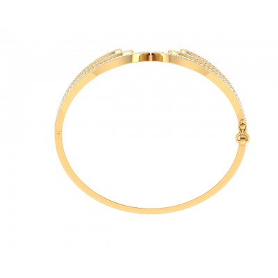 Wanda Designer Diamond half bangle in Gold 