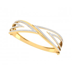 Verna diamond half bangle in 18k gold