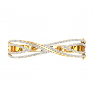 Verna diamond half bangle in 18k gold