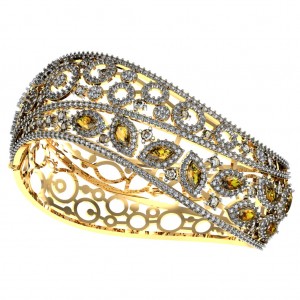 Diamond & Yellow Sapphire Bangle