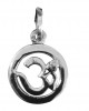 Om Pendant in silver with diamond