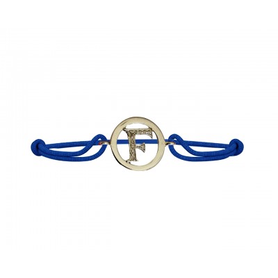 Alphabet bracelet with diamonds F