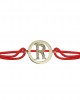 Alphabet R Bracelet in 925 Silver with Diamonds on Size Adjustable Nylon Thread