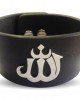 Wide leather Band Allah Bracelet