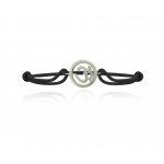 Om Single Diamond Bracelet Silver