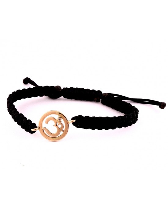 Om Single Diamond Bracelet in Gold 