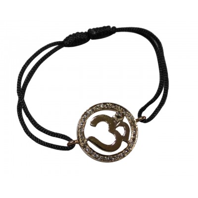 Om bracelet in Gold with diamond border