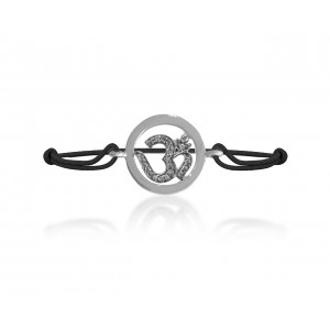 Om Inside Diamond Bracelet in Silver