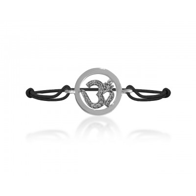 Om Inside Diamond Bracelet in Silver
