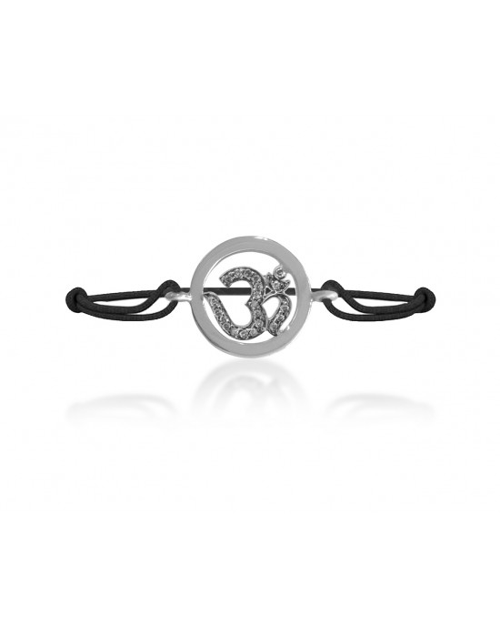 Om Inside Diamond Bracelet in Silver