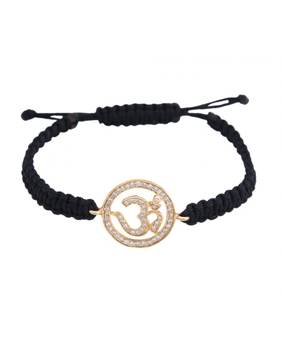 Om in Gold Bracelet with Diamonds