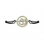 Om bracelet 18mm in gold with diamonds