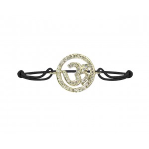 Om bracelet 18mm in gold with diamonds