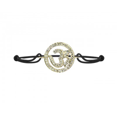 Om bracelet 18mm in gold with diamonds