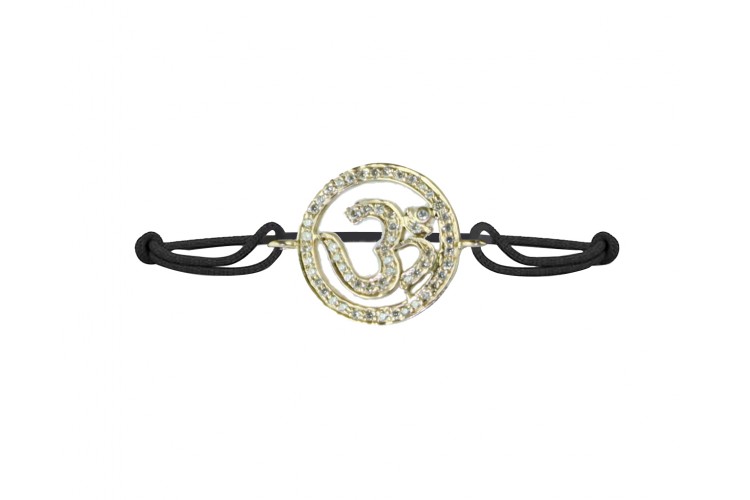 Om bracelet 18mm in gold with diamonds