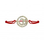 Om bracelet 18mm in gold with diamonds