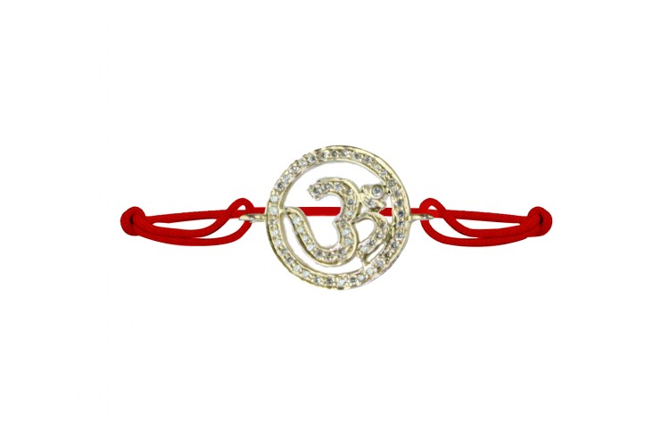 Om bracelet 18mm in gold with diamonds