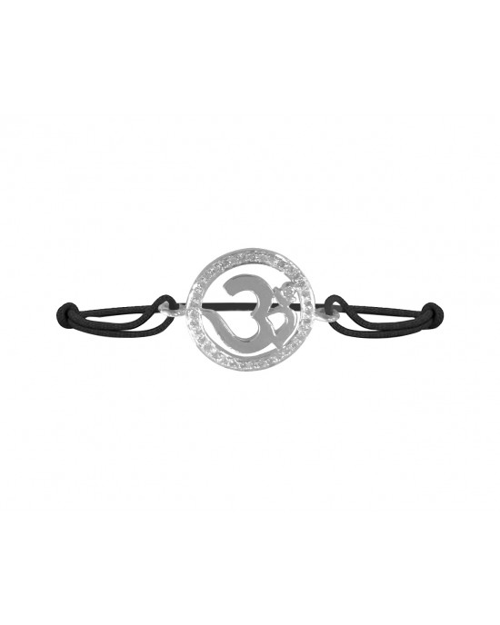 Diamond Studded Elegant Om Bracelet in 92.5 Silver