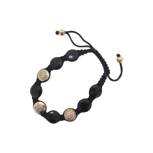 Ik Onkaar Bracelet in Gold & Black Onyx