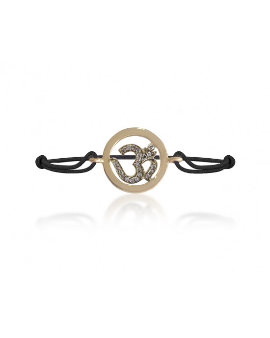 Om Gold Bracelet with Diamonds 