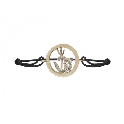 Om Shakti Bracelet in Gold with Diamond