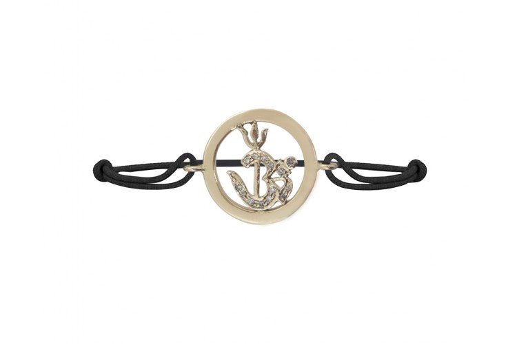 Om Shakti Bracelet in Gold with Diamond