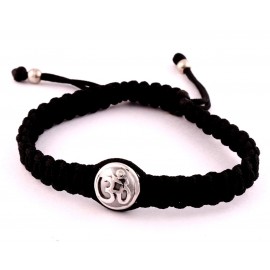 Aum Bracelet with Single Diamond Bead