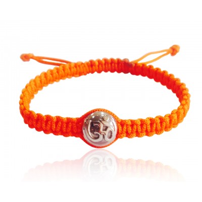 Aum Bracelet with Single Diamond Bead